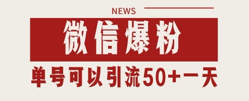 微信爆粉，私域暴力引流打法日引千粉 单号日进50+【揭秘】-旺仔资源库