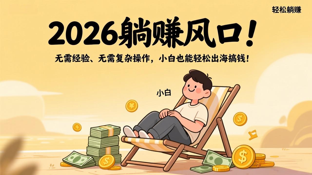 2026躺赚风口！无需经验、无需复杂操作，小白也能轻松出海搞钱！-旺仔资源库