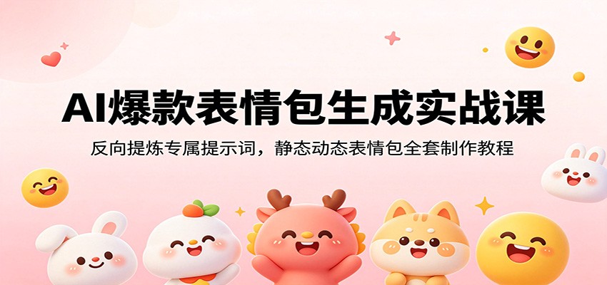 AI爆款表情包生成实战课：反向提炼专属提示词，静态动态表情包全套制作教程-旺仔资源库
