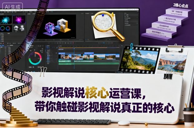 影视解说核心运营课，带你触碰影视解说真正的核心-旺仔资源库