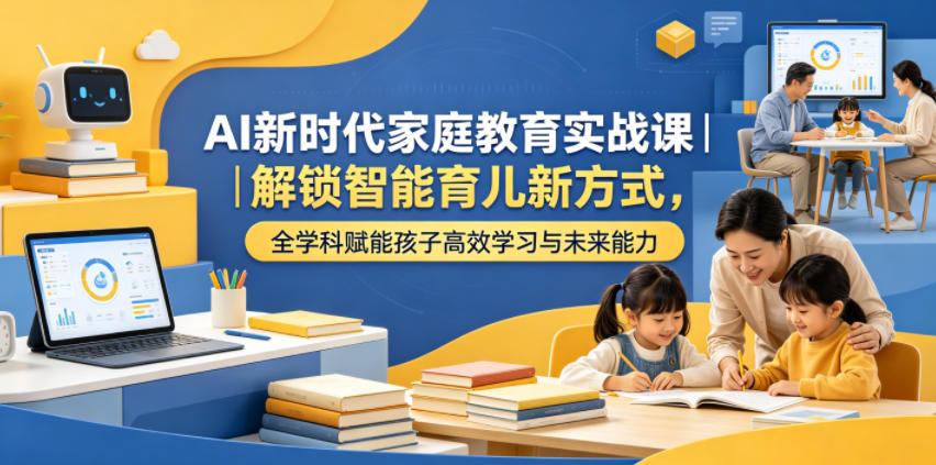AI新时代家庭教育实战课｜解锁智能育儿新方式，全学科赋能孩子高效学习与未来能力-旺仔资源库