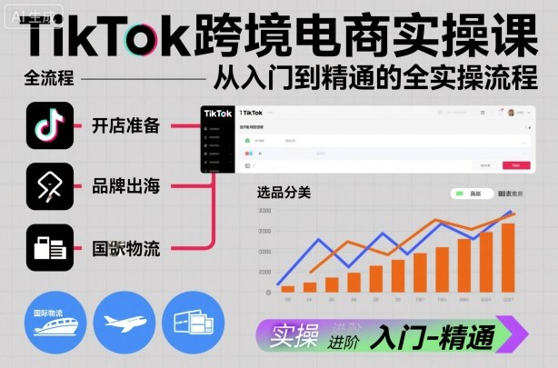 TikTok跨境电商实操课，从入门到精通的全实操流程-旺仔资源库