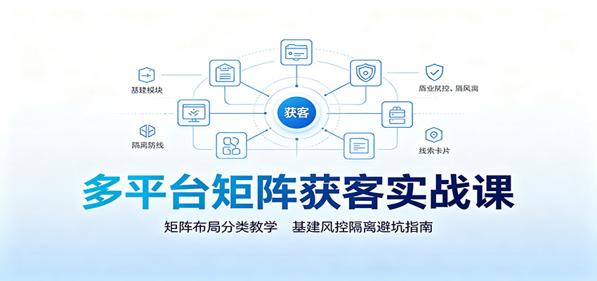 多平台矩阵获客实战课:矩阵布局分类教学,基建风控隔离避坑指南-旺仔资源库