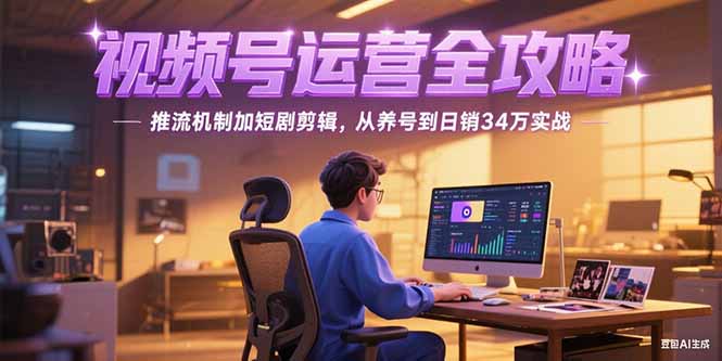 2025视频号运营全攻略，推流机制加短剧剪辑，从养号到日销34万实战-旺仔资源库