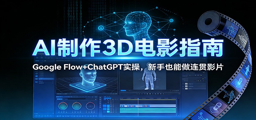 AI制作3D电影指南：Google Flow+ChatGPT实操，新手也能做连贯影片-旺仔资源库