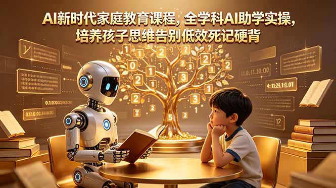 AI新时代家庭教育课程，全学科AI助学实操，培养孩子思维告别低效死记硬背-旺仔资源库