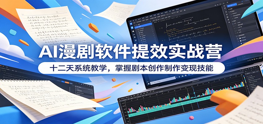 AI漫剧软件提效实战营:十二天系统教学,掌握剧本创作制作变现技能-旺仔资源库