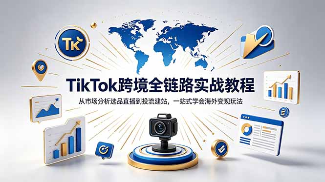 TikTok+独立站跨境基础全套教程，拆解平台盈利逻辑，新手从零跑通变现全流程-旺仔资源库