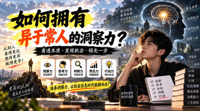 某公众号付费文章:如何拥有异于常人的洞察力?-旺仔资源库