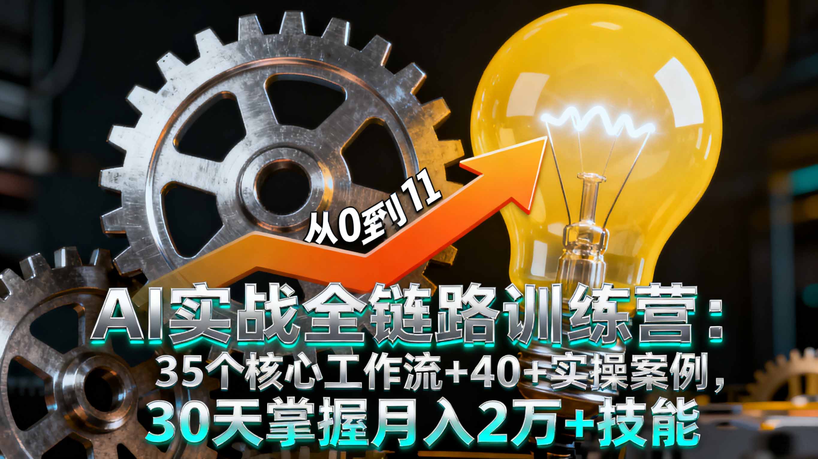AI实战全链路训练营：35个核心工作流+40+实操案例，30天掌握月入2万+技能-旺仔资源库