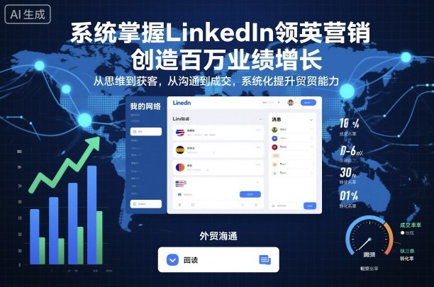 系统掌握LinkedIn领英营销，创造百万业绩增长，从思维到获客，从沟通到成交，系统化提升外贸能力-旺仔资源库