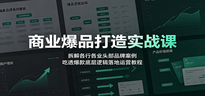 商业爆品打造实战课:拆解各行各业头部品牌案例,吃透爆款底层逻辑落地运营教程-旺仔资源库
