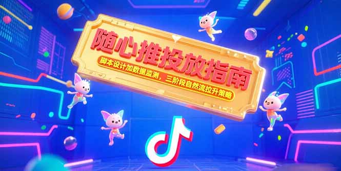 随心推投放指南，脚本设计加数据监测，三阶段自然流拉升策略-旺仔资源库