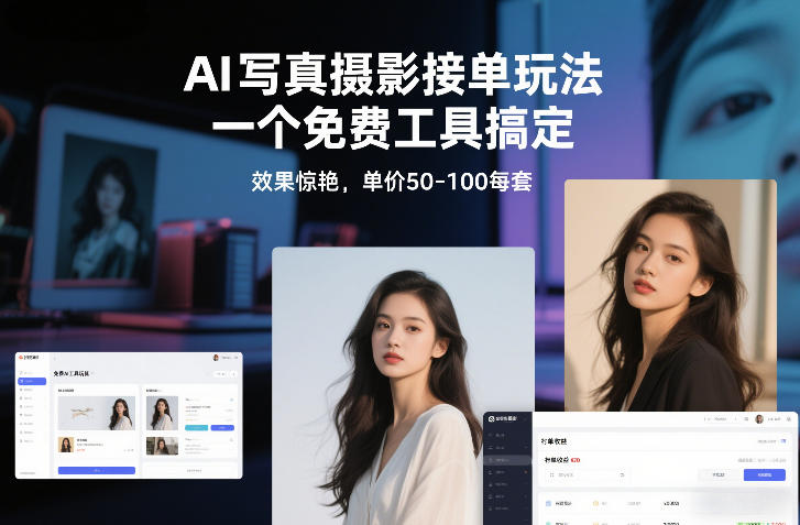 AI写真摄影接单玩法,一个免费工具搞定,效果惊艳,单价50-100每套-旺仔资源库