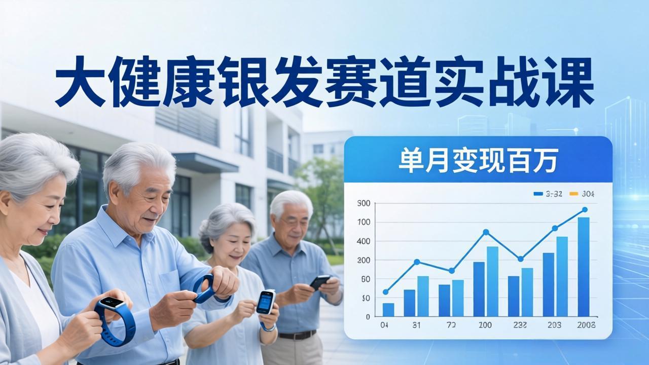 大健康银发赛道实战课:拆解视频号线索型 IP 单月变现百万逻辑,教你精准获客高效变现-旺仔资源库