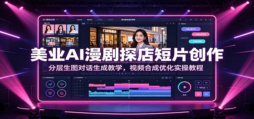 美业AI漫剧探店短片创作:分层生图对话生成教学,视频合成优化实操教程-旺仔资源库