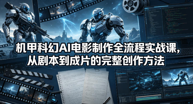 机甲科幻AI电影制作全流程实战课，从剧本到成片的完整创作方法-旺仔资源库