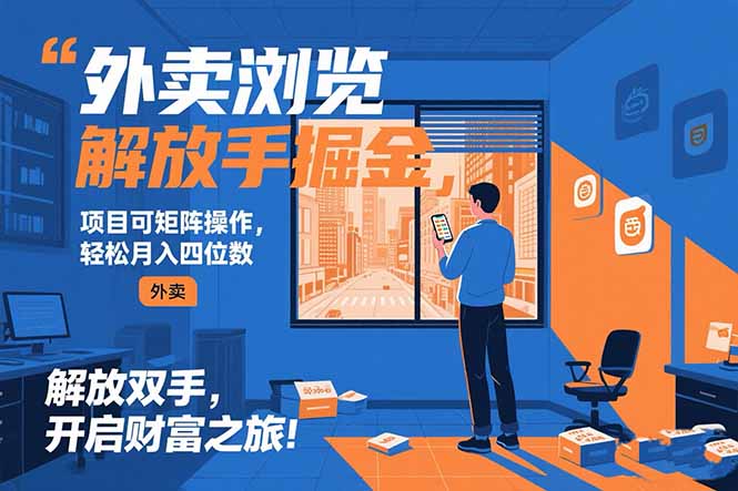 外卖浏览掘金项目 可矩阵操作 轻松日入500+-旺仔资源库