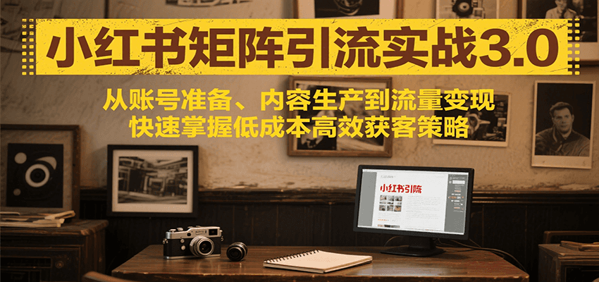 小红书矩阵引流3.0，从账号准备、内容生产到流量变现，快速掌握低成本高效获客策略-旺仔资源库