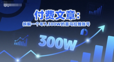 付费文章：拆解一个年入300W的喜马拉雅账号-旺仔资源库