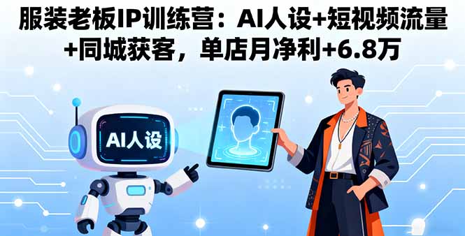 服装老板IP训练营：AI人设+短视频流量+同城获客，单店月净利+6.8万-旺仔资源库