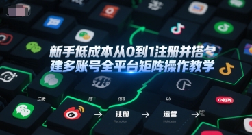 新手低成本从0到1注册并搭建多账号全平台矩阵操作教学，手机号-邮箱-IP-工具-旺仔资源库