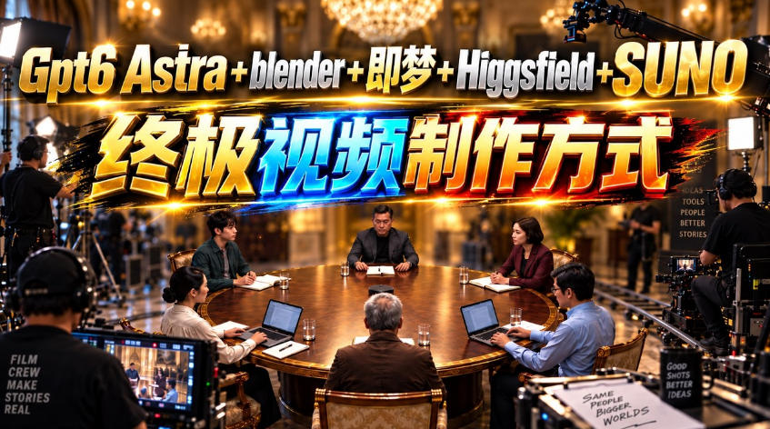 GPT-6 Astra+Blender+即梦+Higgsfield+Suno=终极视频制作方式!-旺仔资源库