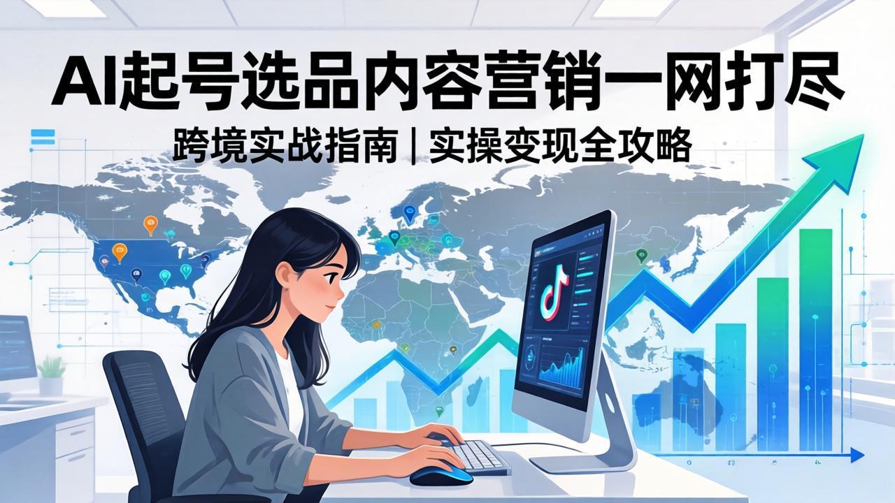 2026 TikTok 跨境AI实操：从零基础到变现全流程，AI起号选品内容营销一网打尽-旺仔资源库