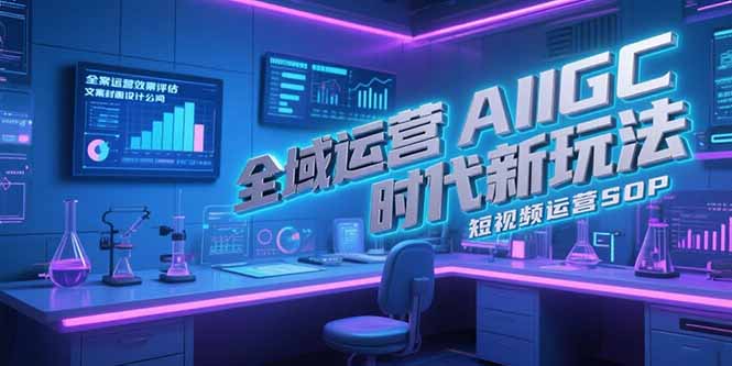 全域运营AIGC时代新玩法，文案封面设计公式，短视频运营SOP-旺仔资源库
