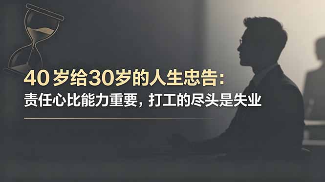 付费文章:40岁给30岁的人生忠告:责任心比能力重要,打工的尽头是失业-旺仔资源库