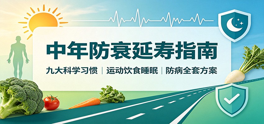 中年防衰延寿指南：九大科学习惯，运动饮食睡眠防病全套方案-旺仔资源库