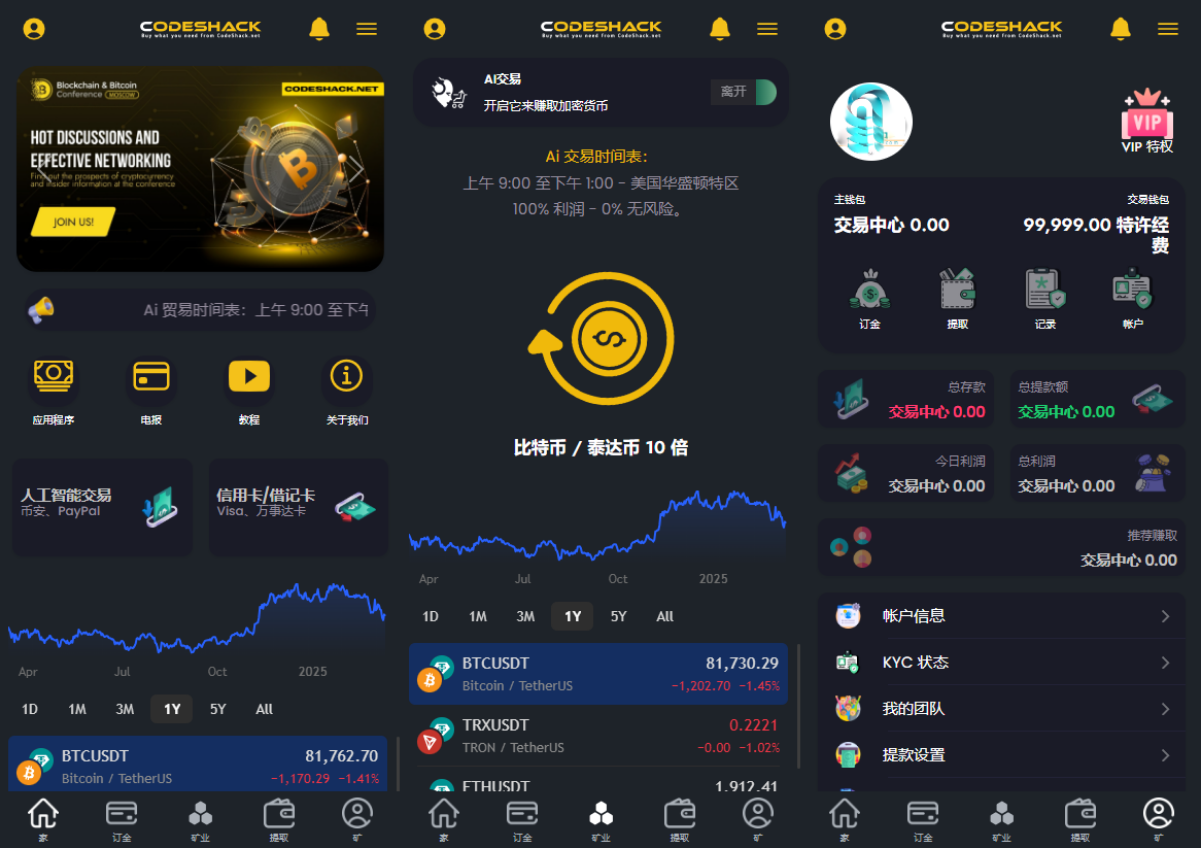 AI量化投资源码 海外版区块链理财交易所源码 ai交易源码-旺仔资源库