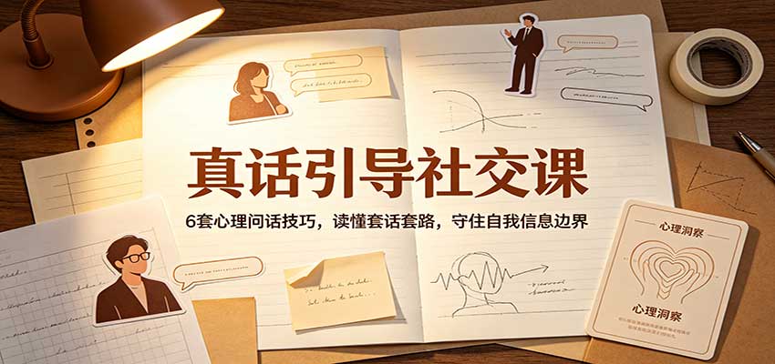 真话引导社交课:6套心理问话技巧,读懂套话套路,守住自我信息边界-旺仔资源库
