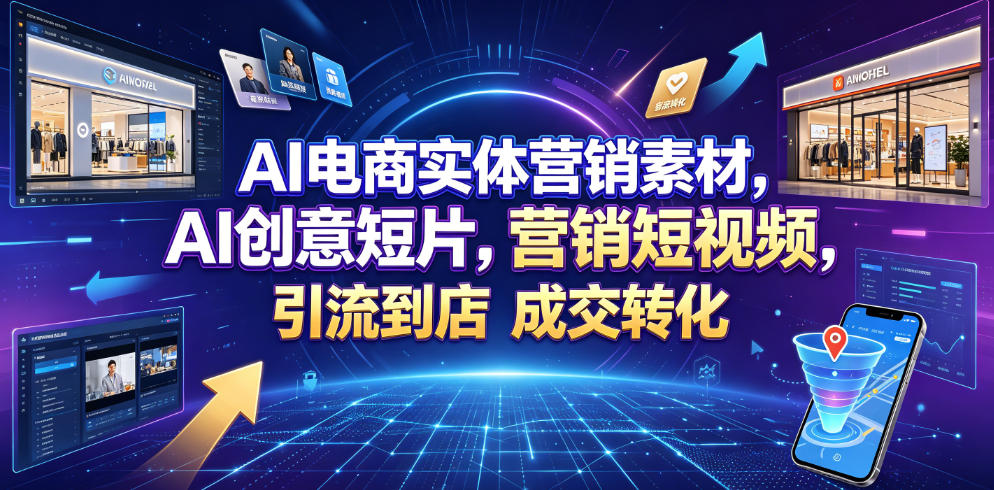 AI电商实体营销素材，AI创意短片，高效打造营销短视频，轻松引流到店，稳定提升门店客流与成交转化-旺仔资源库