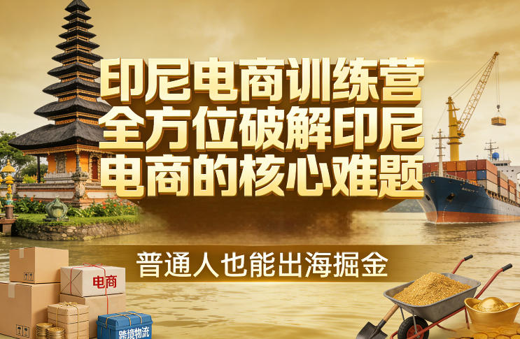 印尼电商训练营，全方位破解印尼电商的核心难题，普通人也能出海掘金-旺仔资源库