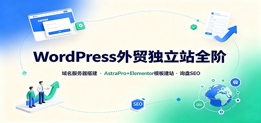 WordPress外贸独立站全阶:域名服务器搭建,AstraPro+Elementor模板建站与询盘询盘SEO-旺仔资源库