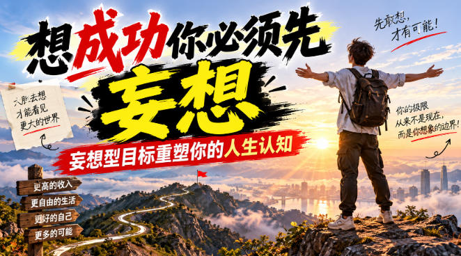 付费文章：想成功你必须先妄想，妄想型目标重塑你的人生认知-旺仔资源库