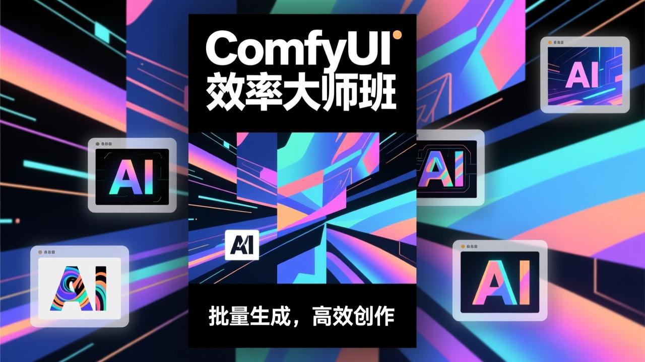 ComfyUI效率大师班：工作流搭建，批量生成，将个人AI出图效率提升5-10倍，月接单收入1-3万-旺仔资源库