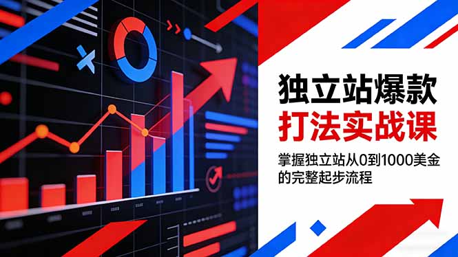 独立站爆款打法实战课，掌握独立站从0到1000美金的完整起步流程-旺仔资源库