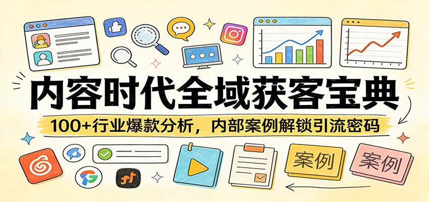 内容时代全域获客宝典：100+行业爆款分析，内部案例解锁引流密码-旺仔资源库