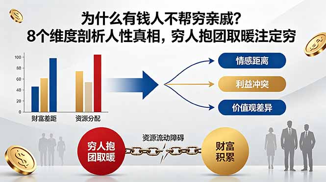 付费文章:为什么有钱人不帮穷亲戚?8个维度剖析人性真相,穷人抱团取暖注定穷-旺仔资源库