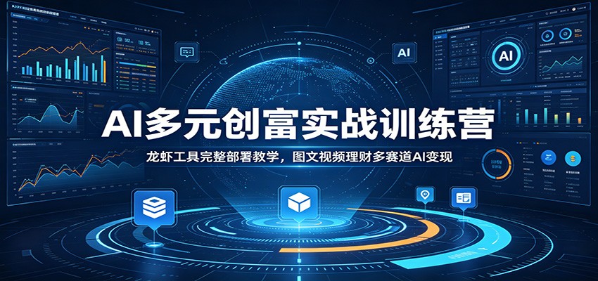 AI多元创富实战训练营：龙虾工具完整部署教学，图文视频理财多赛道AI变现-旺仔资源库