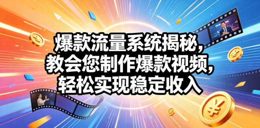 爆款流量系统揭秘,教会您制作爆款视频,轻松实现稳定收入【原创双语字幕】-旺仔资源库