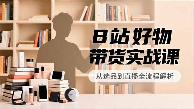 B站好物带货实战课，账号定位、选品拍摄、运营变现，全流程教学，实现UP主月入过万-旺仔资源库