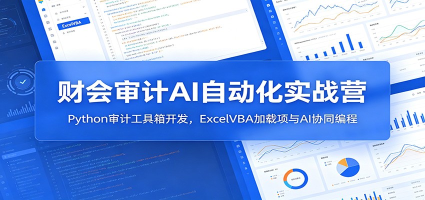 财会审计AI自动化实战营：Python审计工具箱开发，ExcelVBA加载项与AI协同编程-旺仔资源库