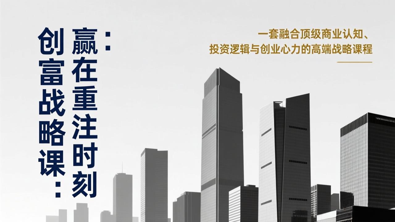 《创富战略课：赢在重注时刻》一套融合顶级商业认知、投资逻辑与创业心力的高端战略课程-旺仔资源库