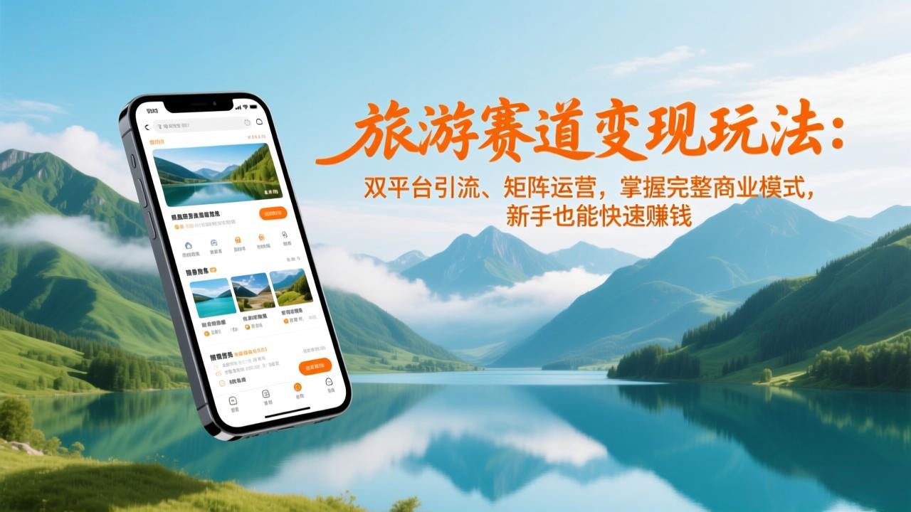 旅游赛道变现玩法：双平台引流、矩阵运营，掌握完整商业模式，新手也能快速赚钱-旺仔资源库