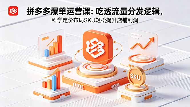 拼多多爆单运营实战课：吃透流量分发逻辑，科学定价布局SKU轻松提升店铺利润-旺仔资源库