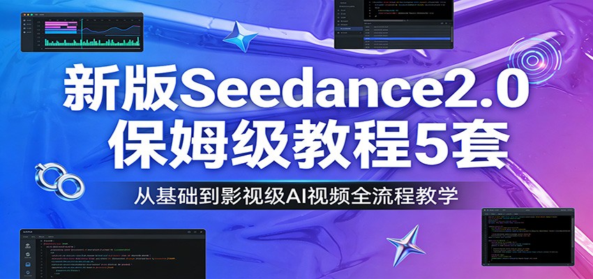 新版Seedance2.0保姆级教程5套：从基础到影视级AI视频全流程教学-旺仔资源库