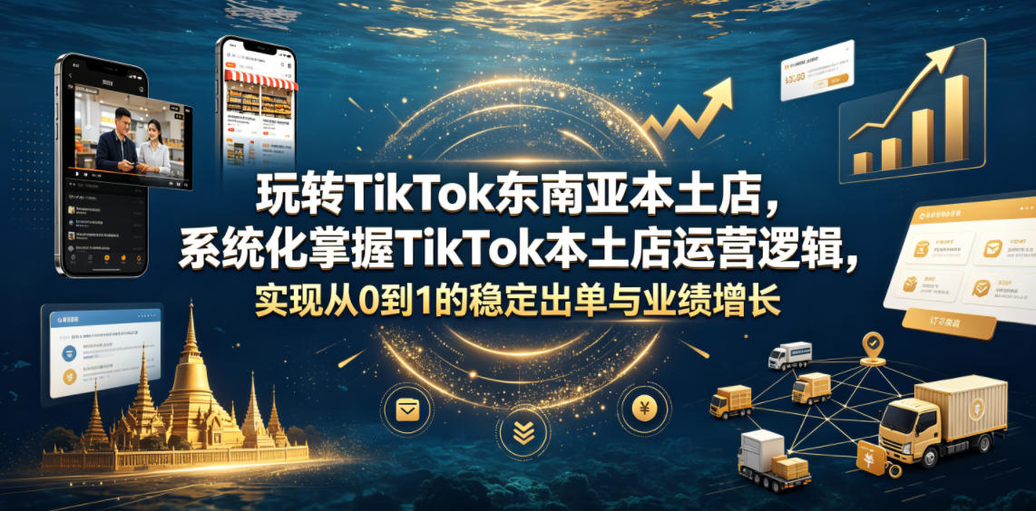 玩转TikTok东南亚本土店，系统化掌握TikTok本土店运营逻辑，实现从0到1的稳定出单与业绩增长-旺仔资源库